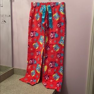 Owl print pajama pants
